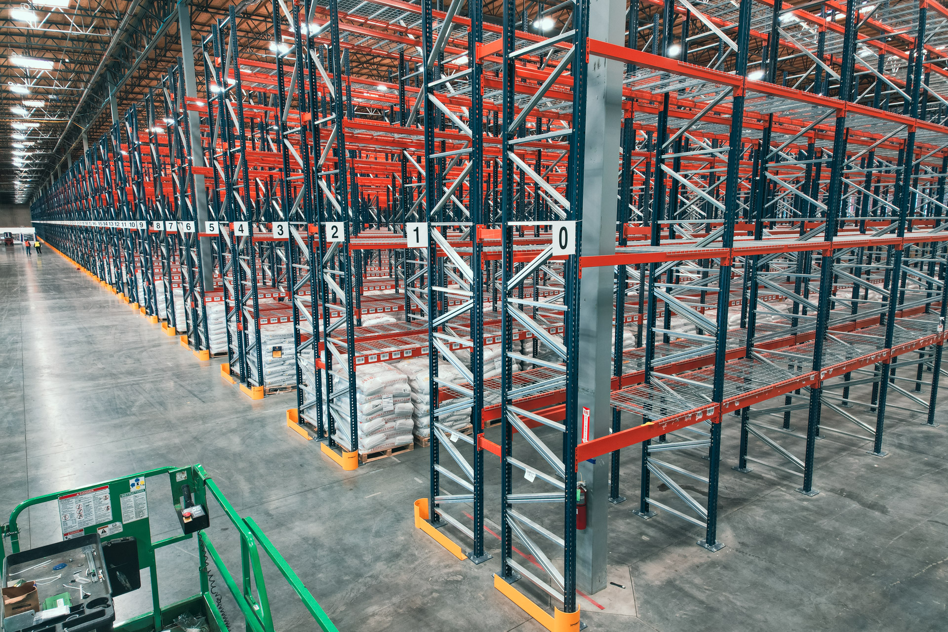 Warehouse pallet rack installation in Wilmington North Carolina
